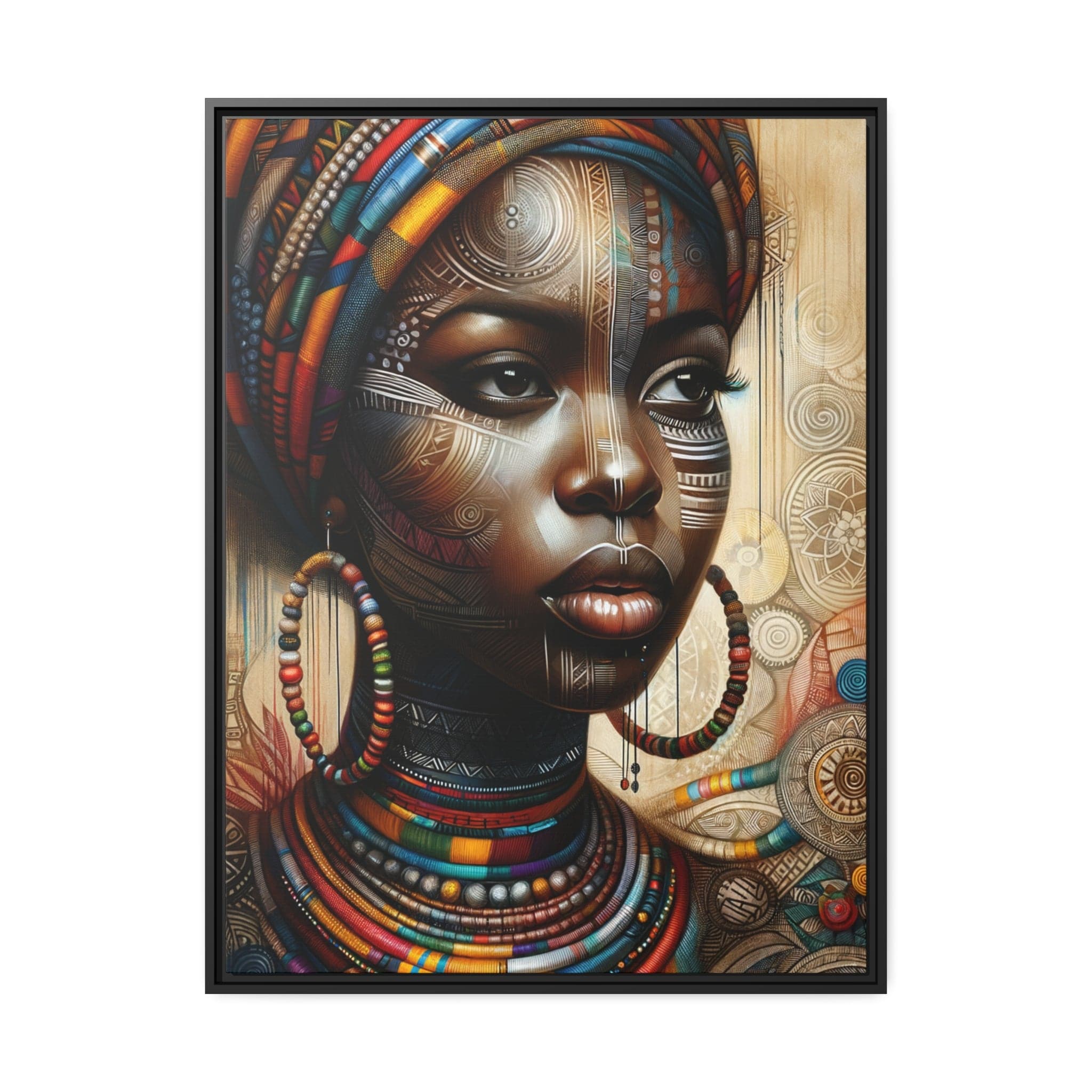 Printify Canvas 76.20 Cm" x 101.60 Cm" (Vertical) Tableau "La force et la grâce : Beauté africaine au féminin"
