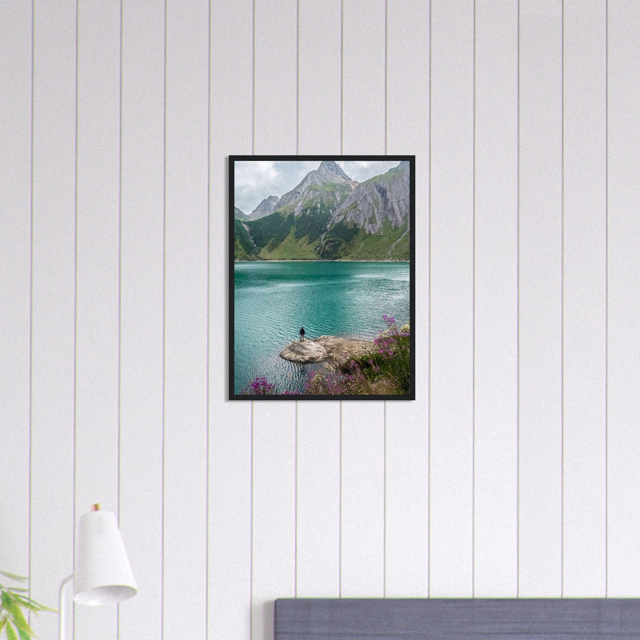 Canvanation Print Material Cadre En Bois Montagne Lac