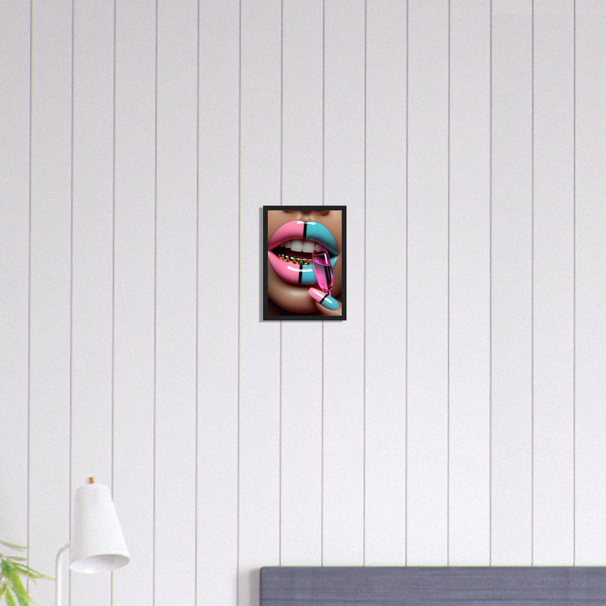 Canvanation Print Material A4 21x29.7 cm / 8x12″ Tableau Levres Bleu Et Rose