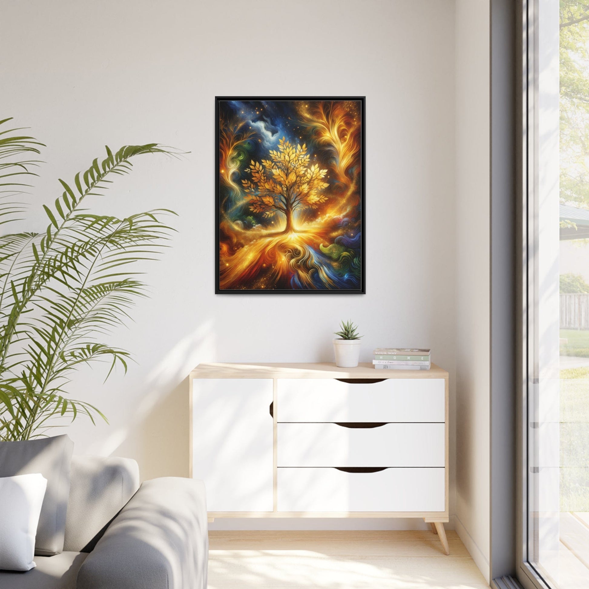 Printify Canvas Tableau L'élégance dorée de l'Arbre de Vie: Un symbole de prospérité et d'harmonie