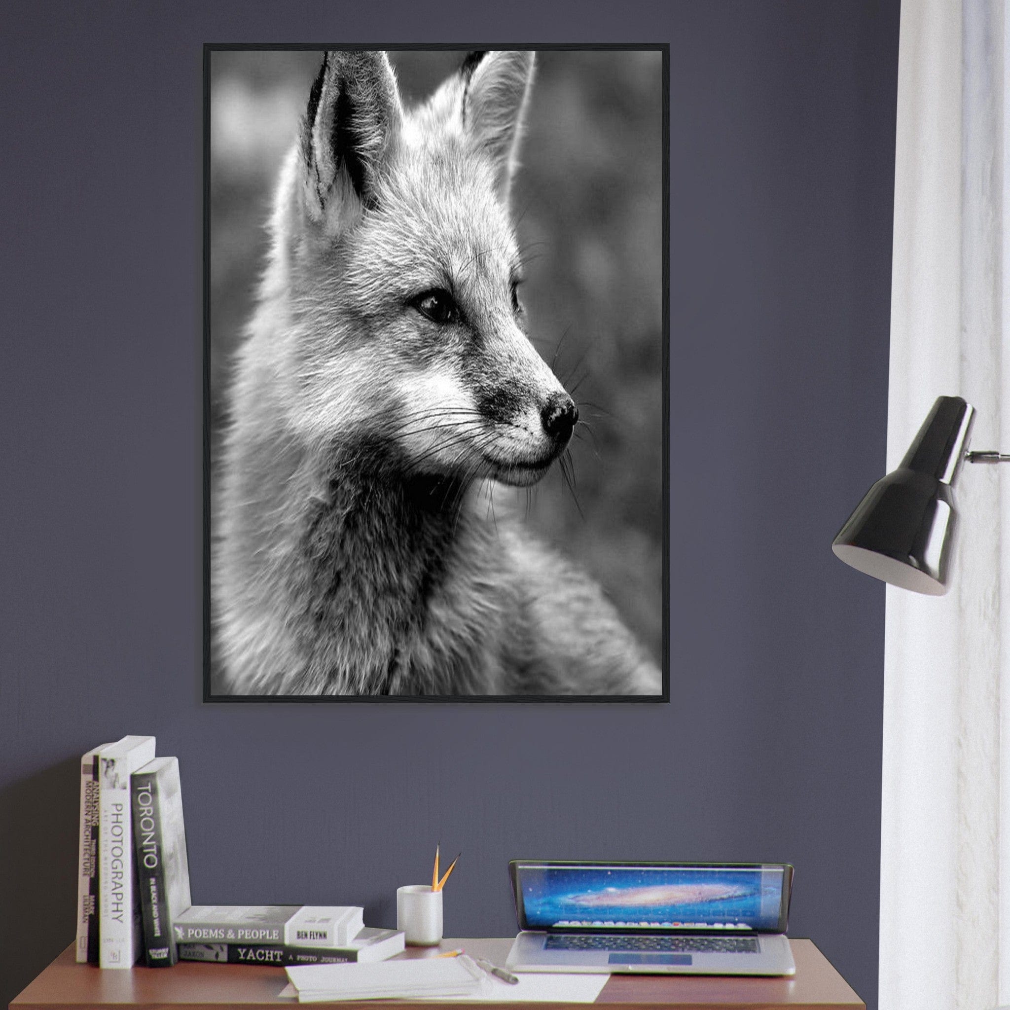 Canvanation Print Material Tableau Photo Noir Et Blanc-Animaux-Renard