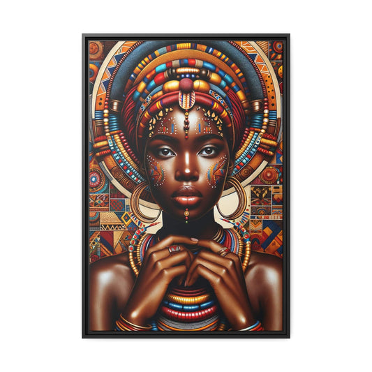 Printify Canvas 61.00 Cm″ x 91.40 Cm″ (Vertical) Tableau "L'éclat et la grâce de la femme africaine : hommage à la beauté et à la résilience"
