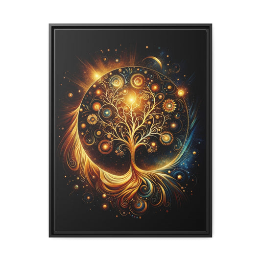 Printify Canvas 61.00 Cm" x 81.30 Cm" (Vertical) Tableau Éclat éternel : L'arbre de vie doré magnifie la beauté de la nature