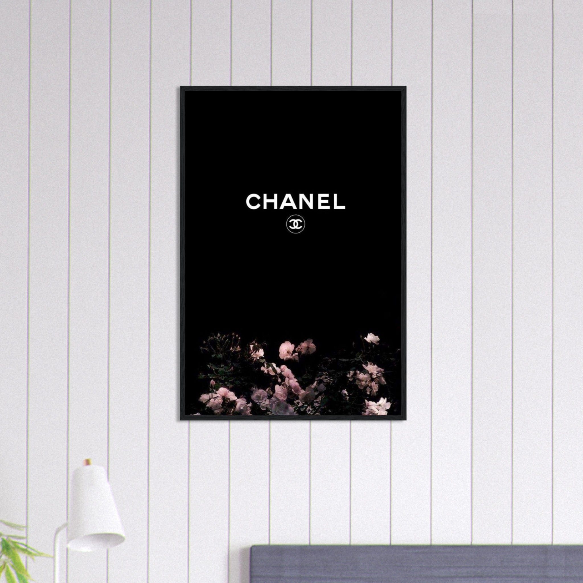Canvanation Print Material 60x90 cm / 24x36″ Tableau Chanel Floral Noir