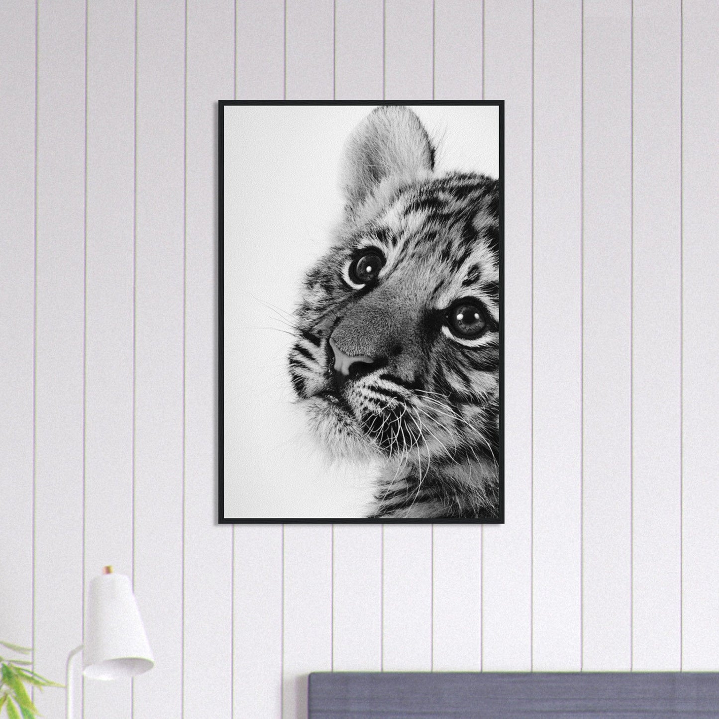 Canvanation Print Material 60x90 cm / 24x36″ Tableau Photo Noir Et Blanc-Animal-Lionceau