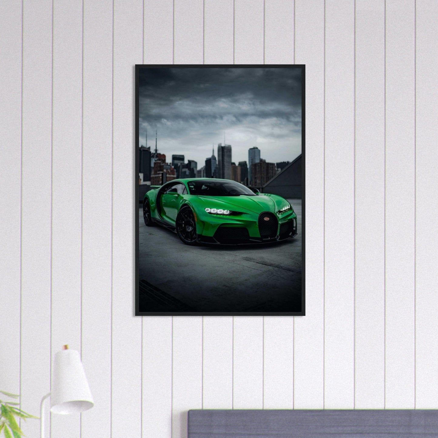 Canvanation Print Material 60x90 cm / 24x36″ Tableau Voiture Bugatti Chiron Vert