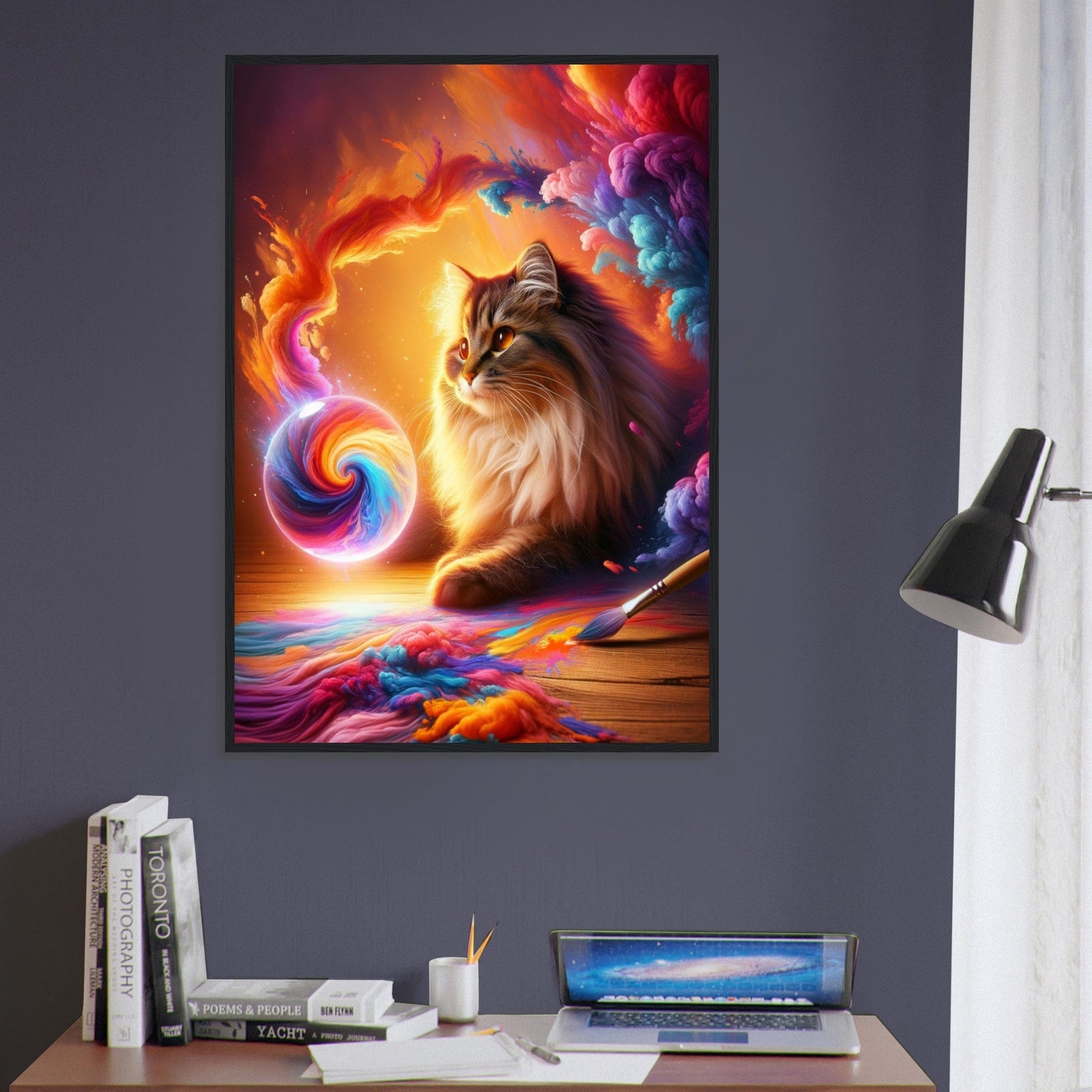 Canvanation Print Material Tableau Chat Couleurs éclatantes