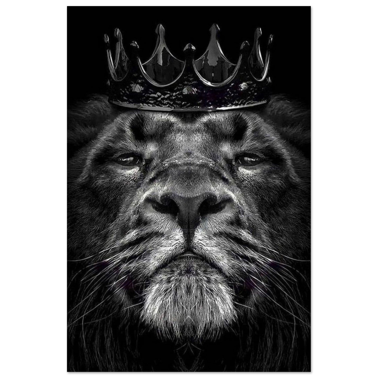 Canvanation Print Material 40x60 cm / 16x24″ Poster Lion Courrone Noir Et Blanc