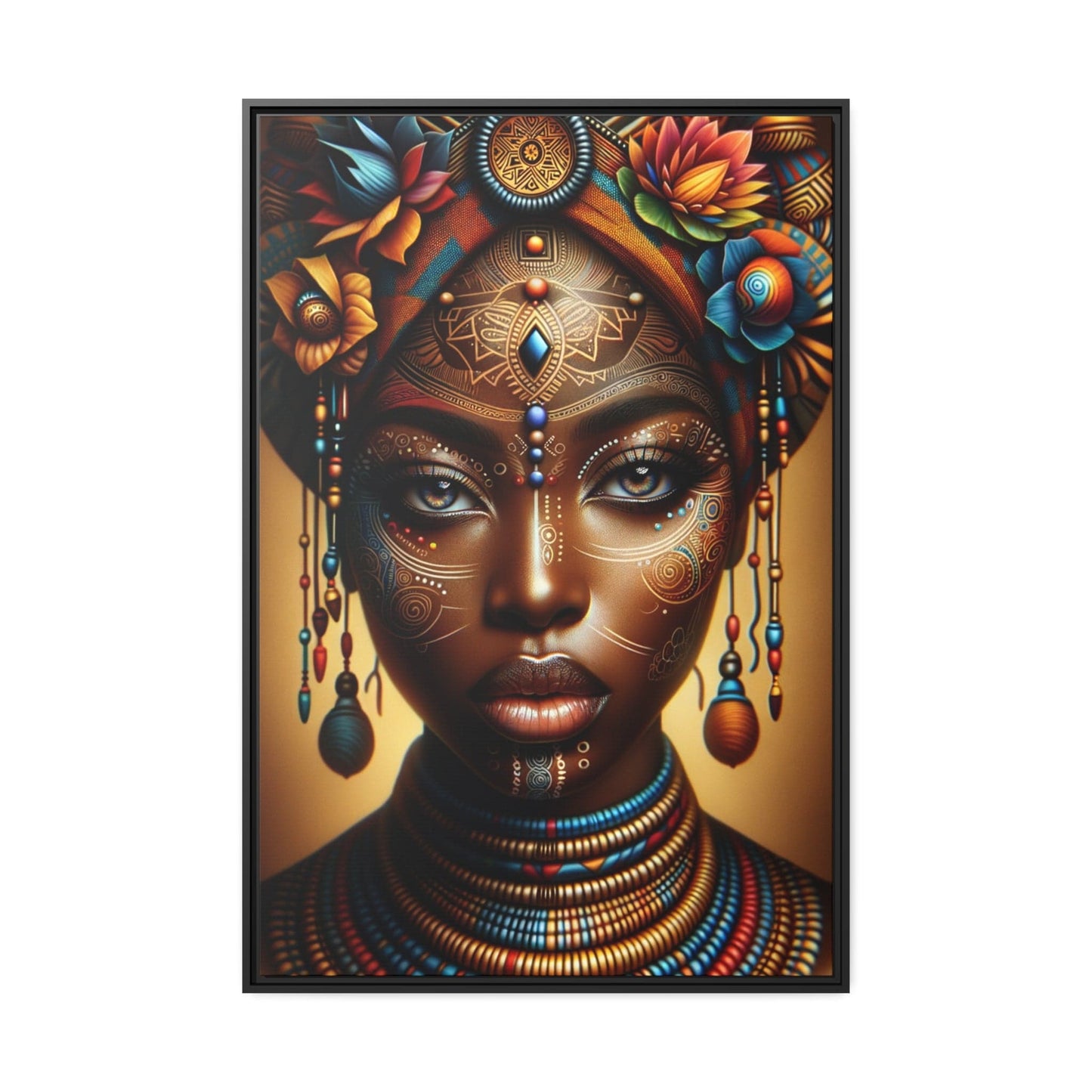 Printify Canvas 81.30 Cm″ x 121.90 Cm″ (Vertical) Tableau La beauté intemporelle de la femme africaine