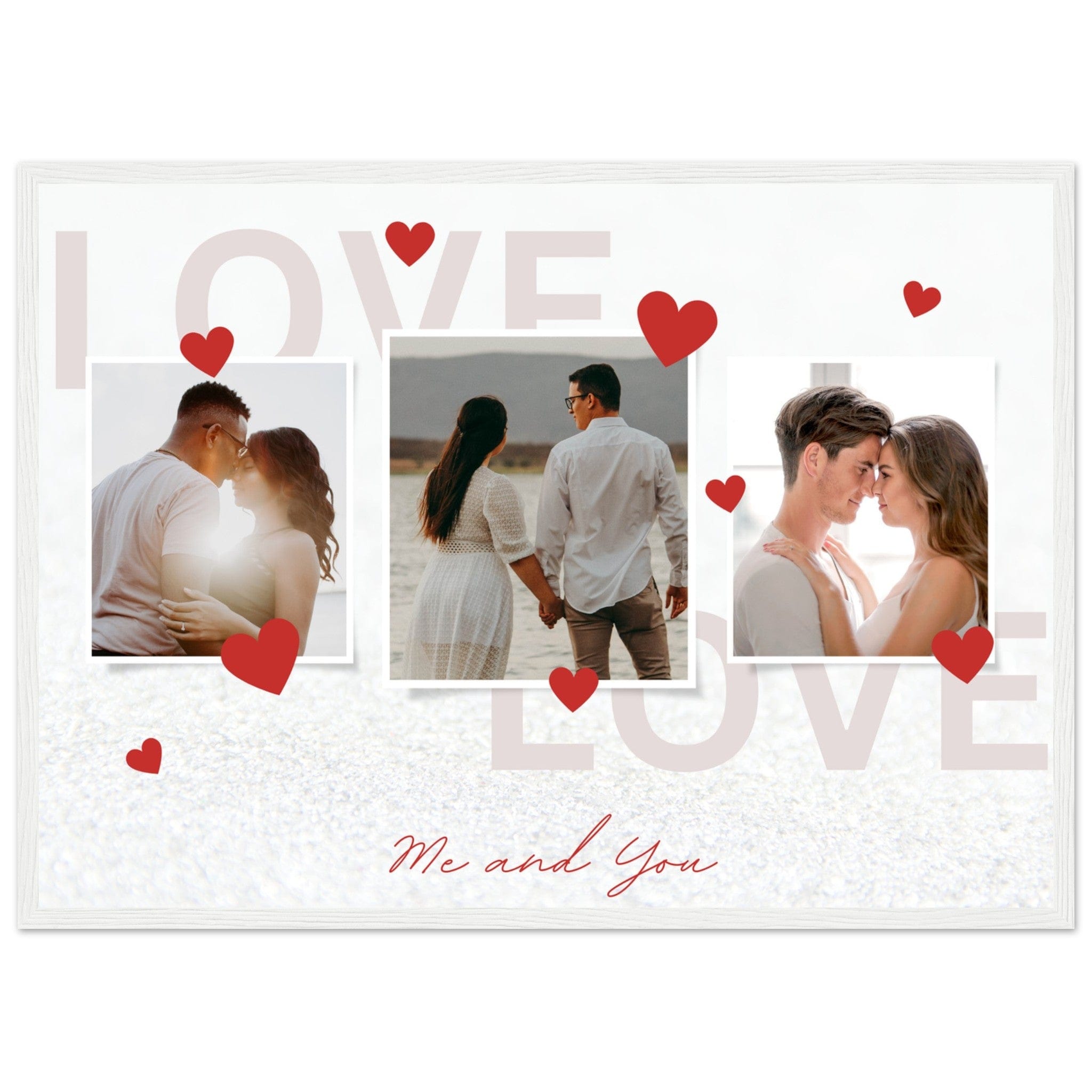 Canvanation Print Material 50x70 cm / 20x28″ / Blanc Cadre Pele Mele Photo Couple "Love"