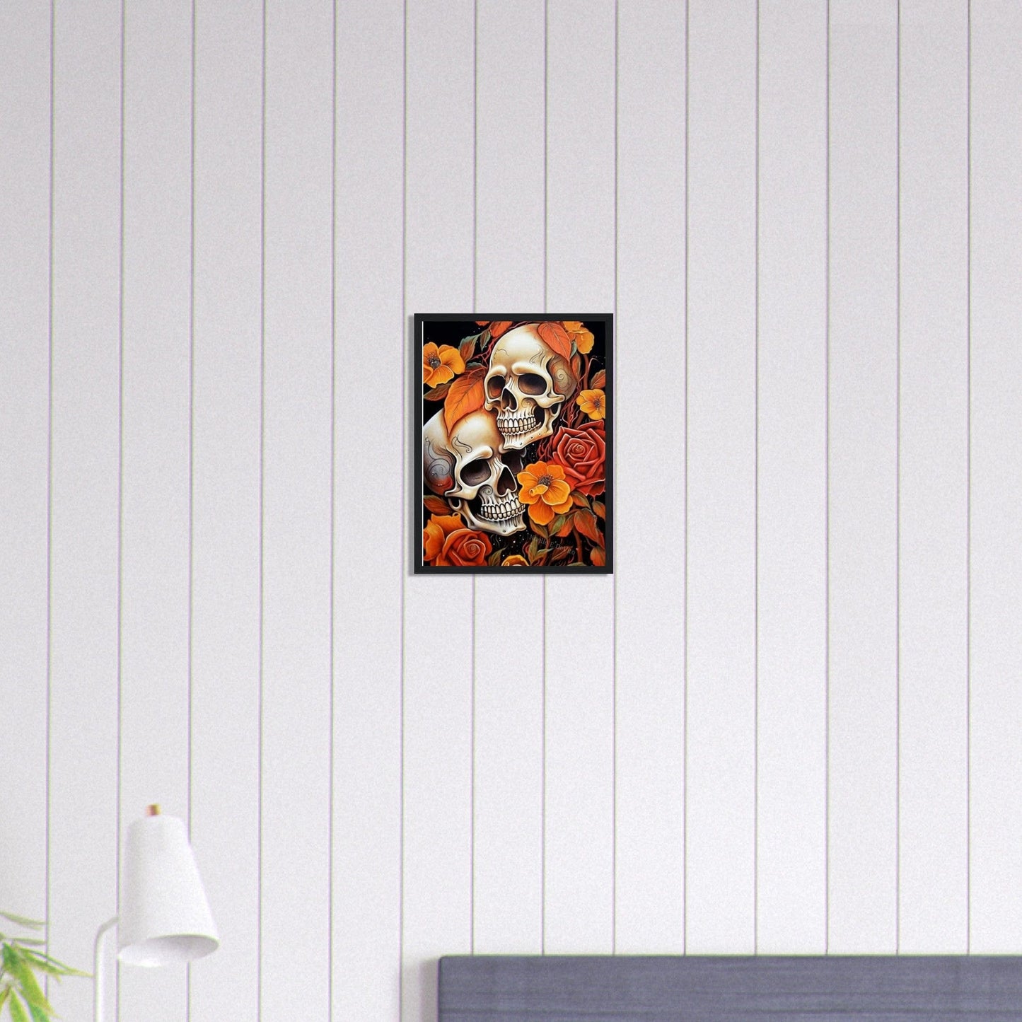 Canvanation Print Material 30x40 cm / 12x16″ Tableau Tête De Mort Couple Éternel