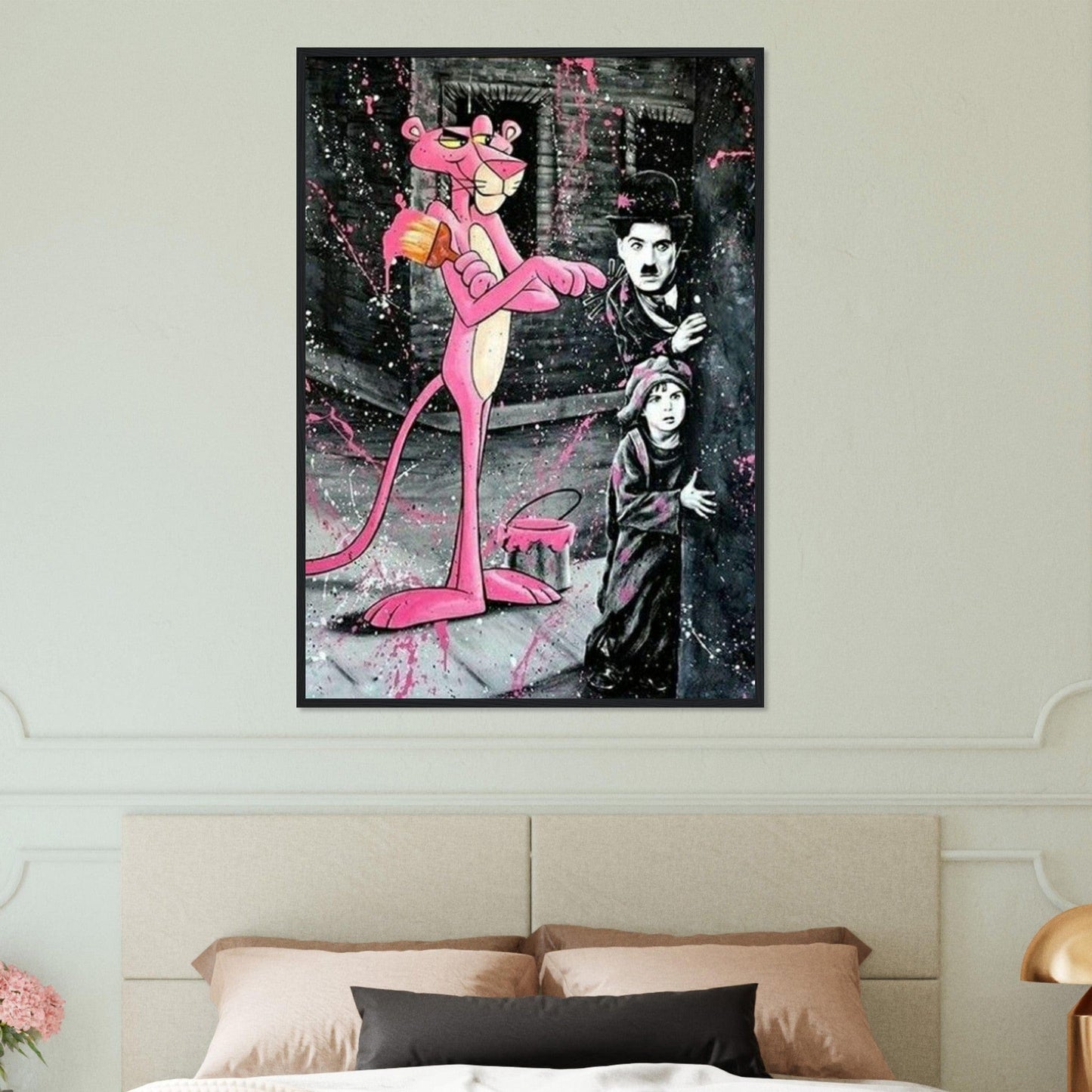 Canvanation Print Material 70x100 cm / 28x40″ Tableau Street Art La panthère rose