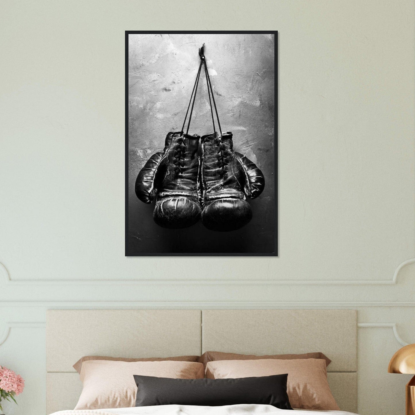 Canvanation Print Material 60x90 cm / 24x36″ Tableau Boxe Gants Fond Noir