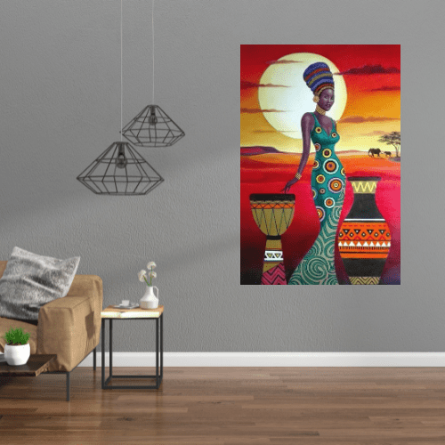 Gelato Print Material Peinture Africaine Femme Ebene