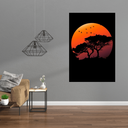 Gelato Print Material Affiche Africain Coucher De Soleil