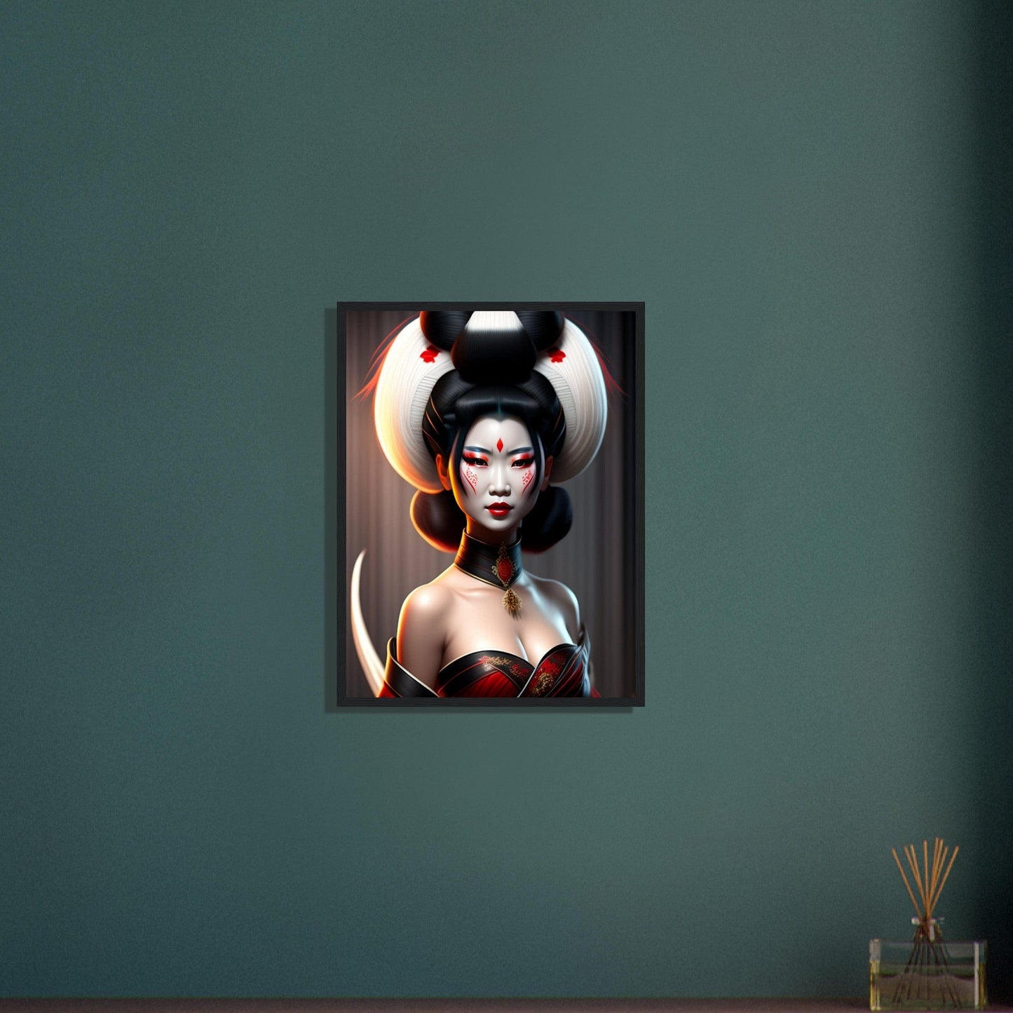 Canvanation Print Material Tableau Geisha Japon Long Cheveux