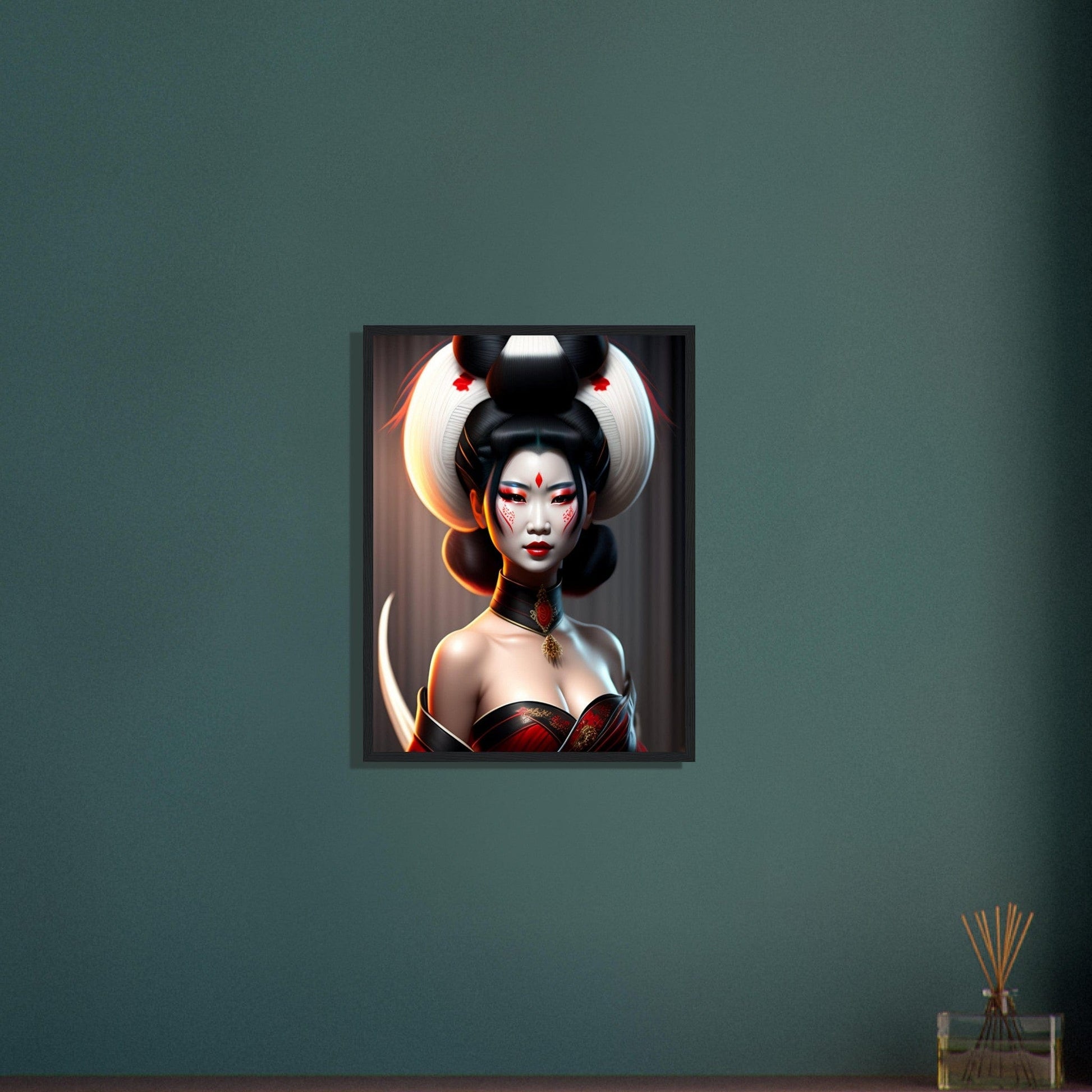 Canvanation Print Material Tableau Geisha Japon Long Cheveux