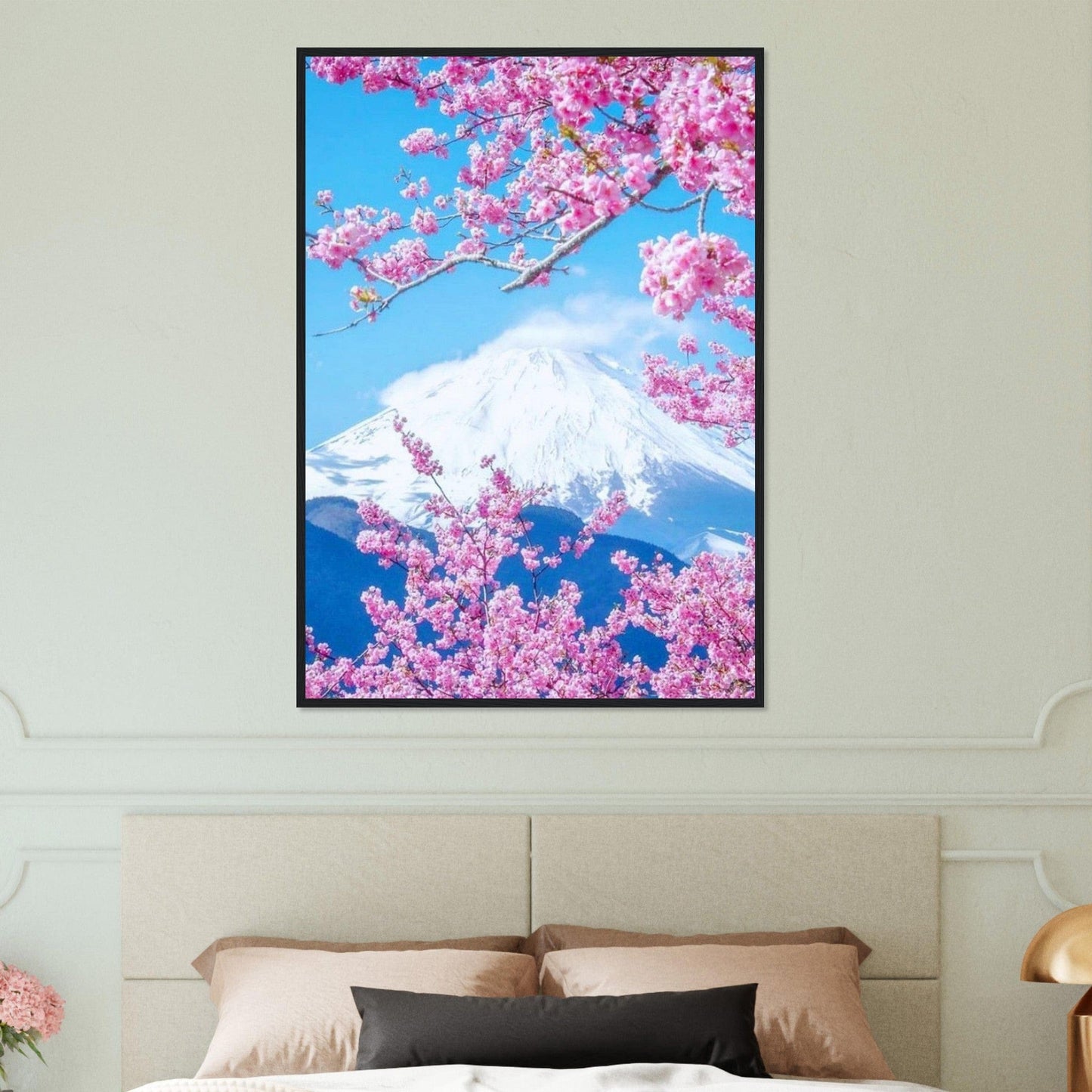 Canvanation Print Material 70x100 cm / 28x40″ Tableau Arbre Fleurs De Cerisier Mont