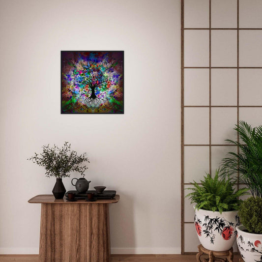 Canvanation 70x70cm / Avec cadre en bois Tableau Mural Arbre De Vie Gustav Klimt