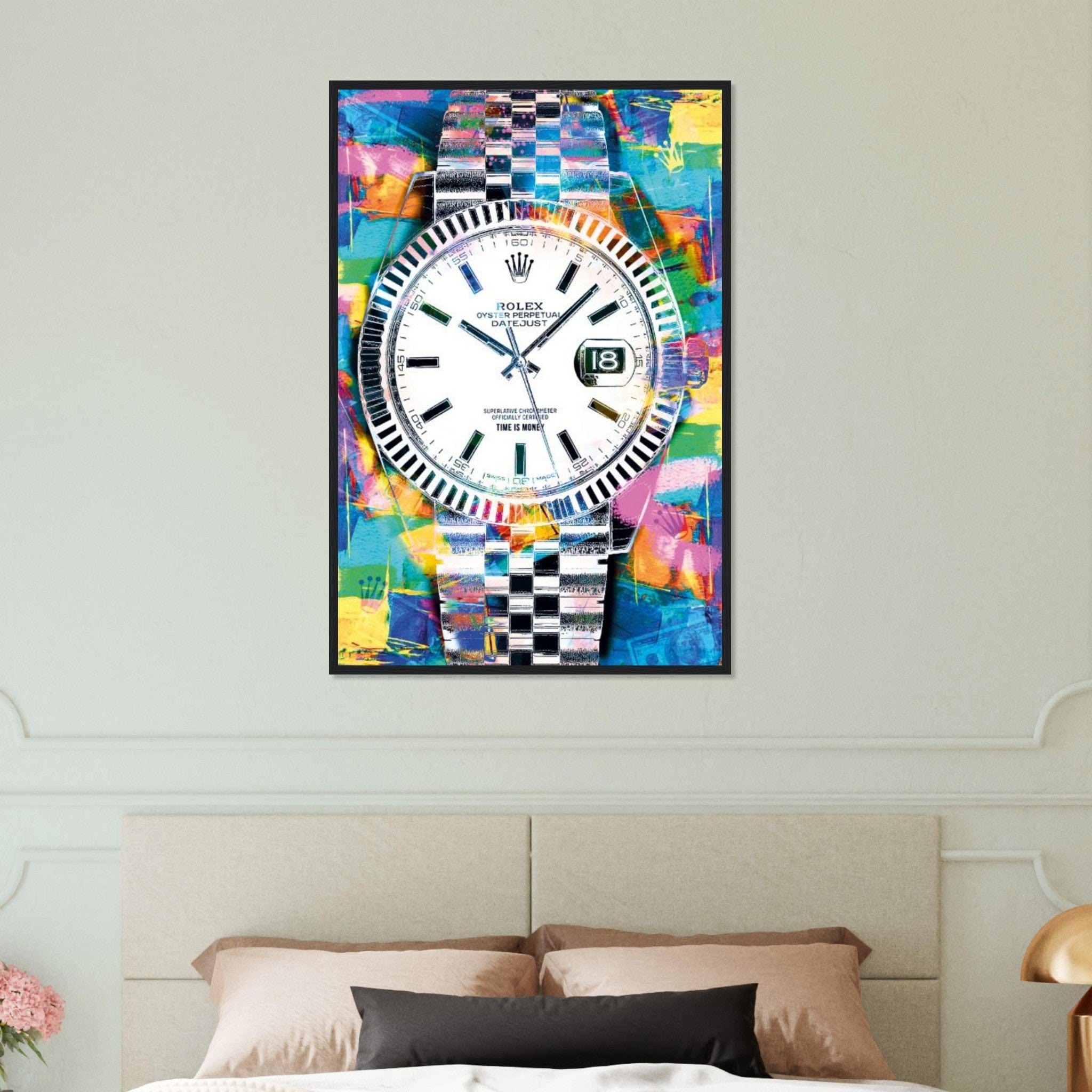 Canvanation Print Material 60x90 cm / 24x36″ Tableau Marque De Luxe Rolex Gris