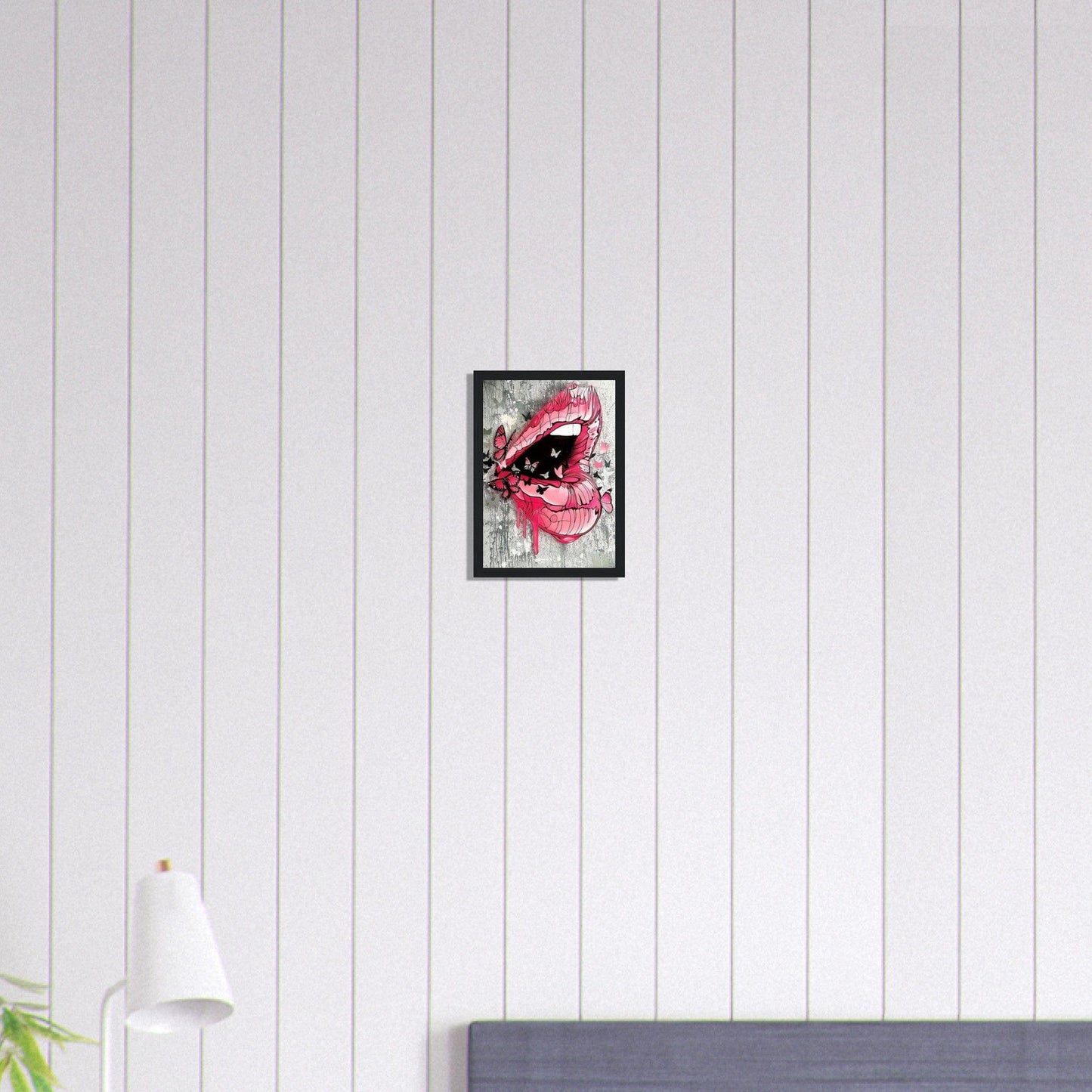 Canvanation Print Material A4 21x29.7 cm / 8x12″ Tableau Street Art Lèvre Rose Papillon