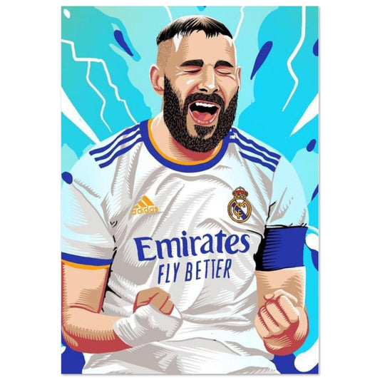 Gelato Print Material 70x100 cm / 28x40″ Poster Football Karim Benzema