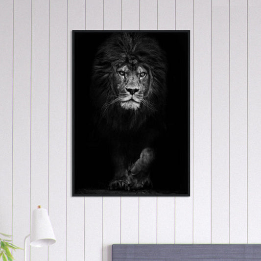 Canvanation Print Material 70x100 cm / 28x40″ Tableau Lion Street Art Avec Couronne Noir Blanc