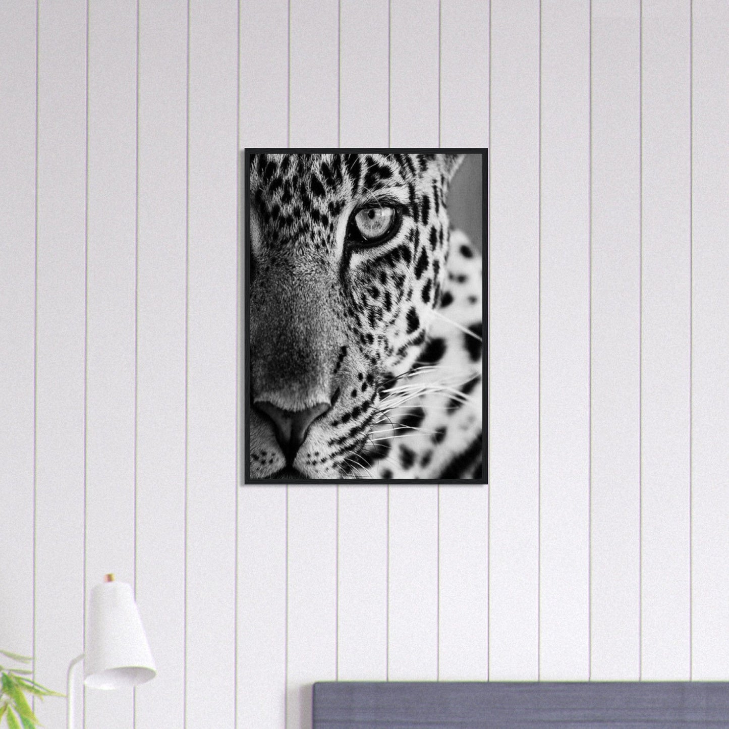 Canvanation Print Material 50x70 cm / 20x28″ Tableau Photo Noir Et Blanc-Animaux-Leopard