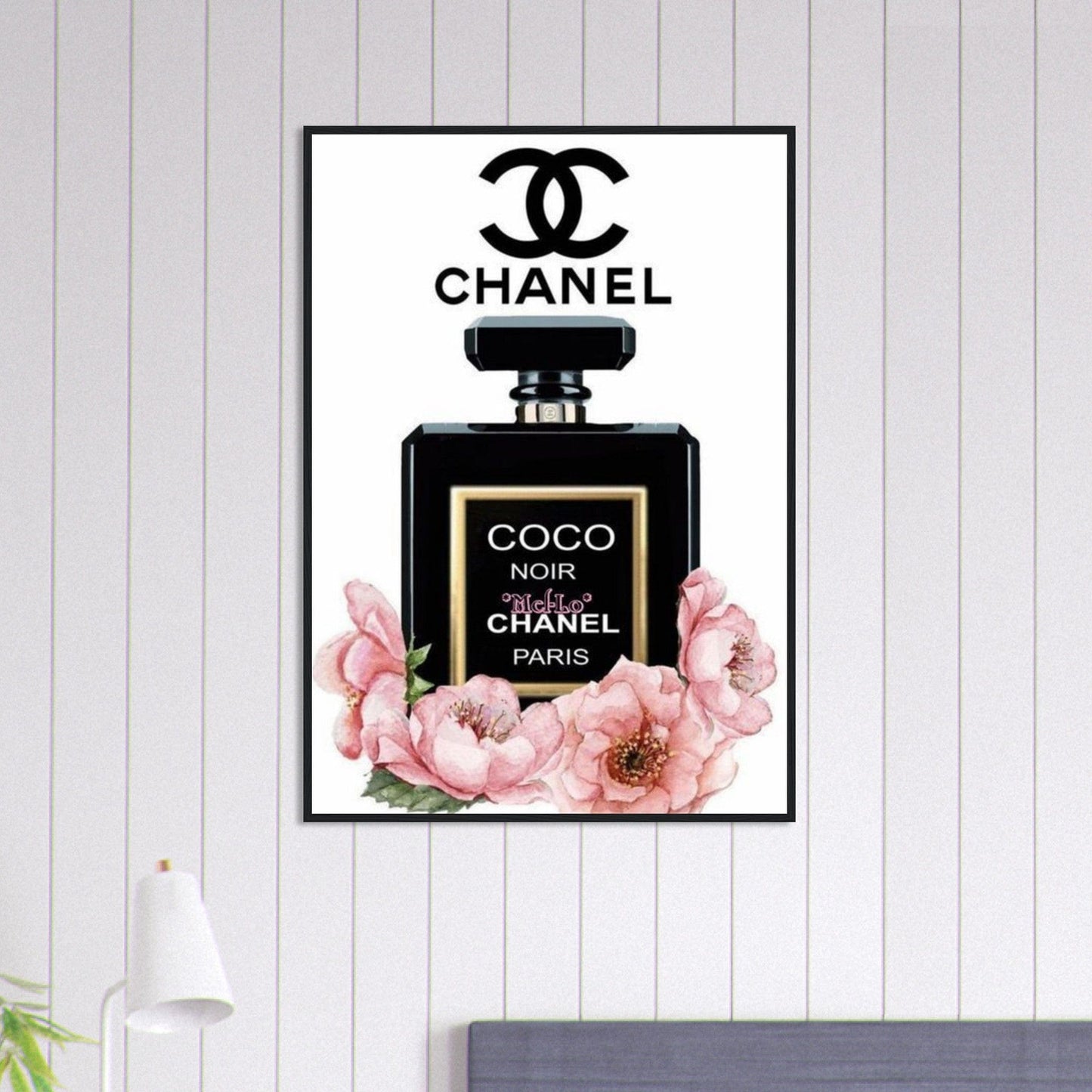 Canvanation Print Material 70x100 cm / 28x40″ Tableau Chanel Numéro 5 Noir Et Blanc