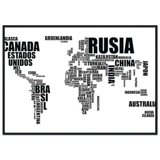 Canvanation Print Material 70x100 cm / 28x40″ Tableau Planisphere Du Monde - Terres Inconnues