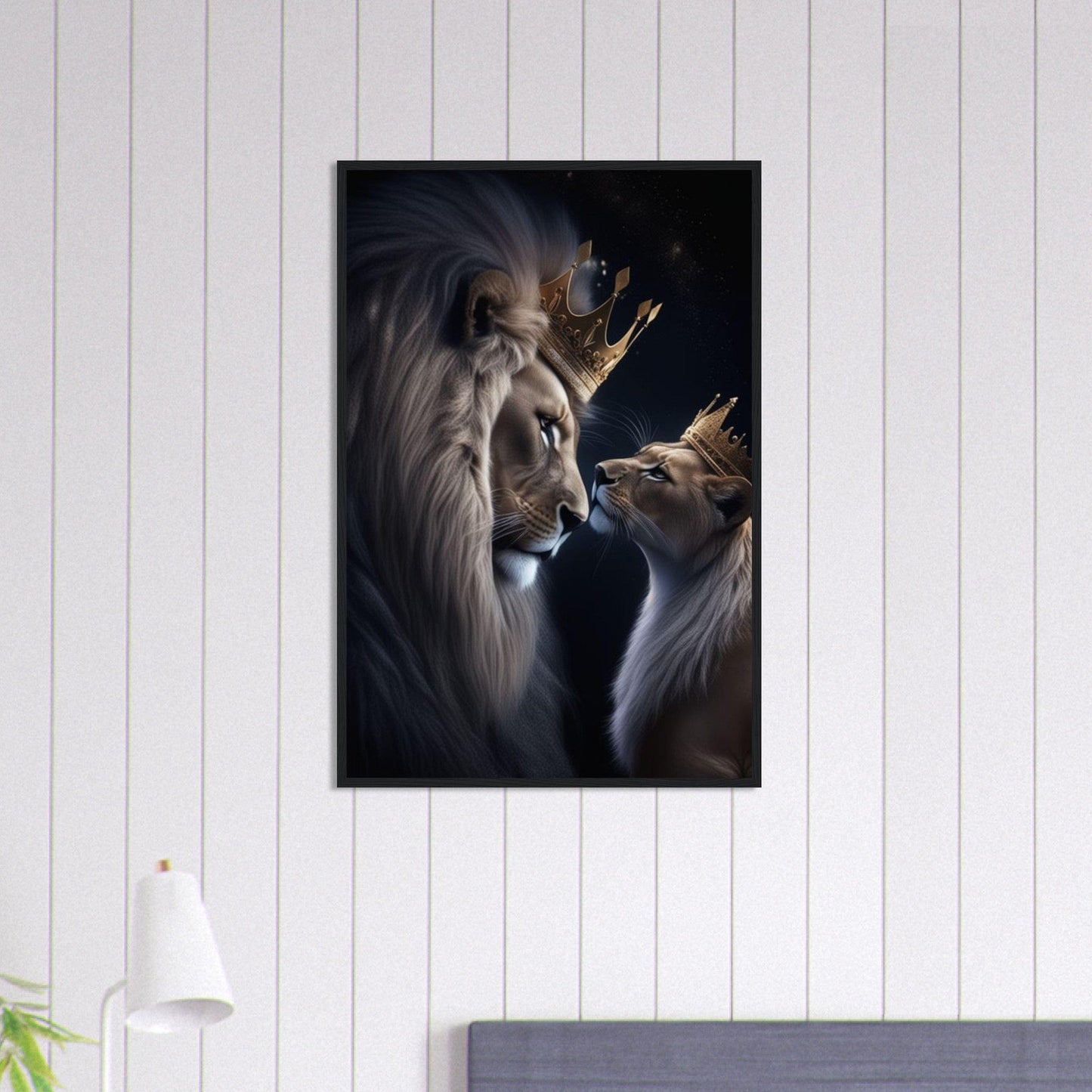 Canvanation Print Material 60x90 cm / 24x36″ Tableau Street Art Lion Et Lionne