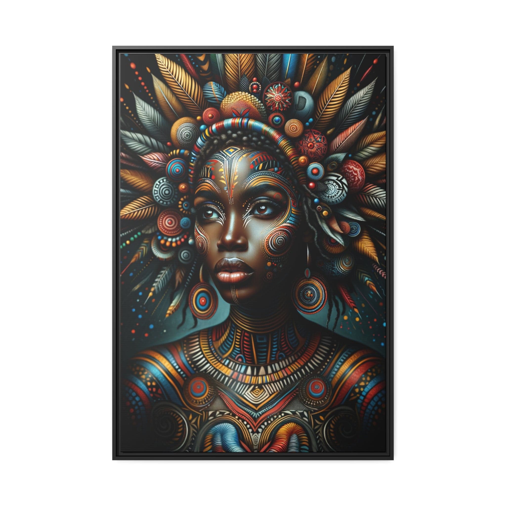 Printify Canvas 81.30 Cm″ x 121.90 Cm″ (Vertical) Tableau "La renaissance de l'Afrique : Portraits inspirants de femmes africaines"
