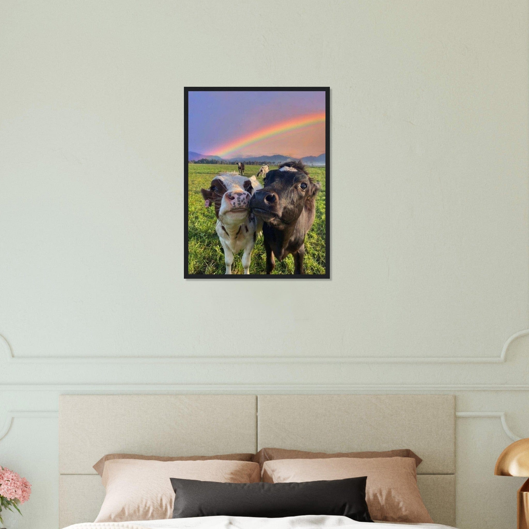 Canvanation Print Material Tableau Vache Arc En Ciel