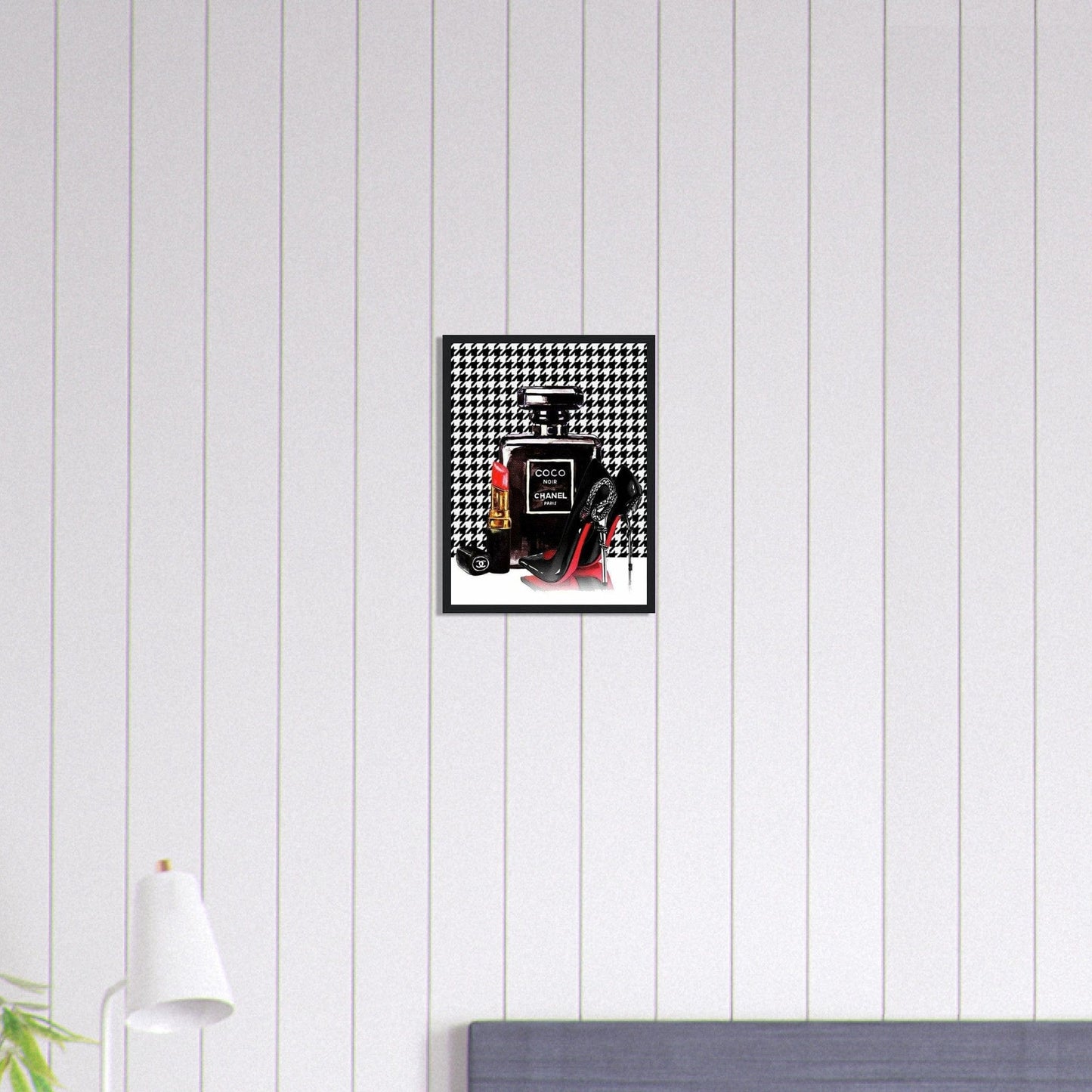 Canvanation Print Material 30x40 cm / 12x16″ Tableau Chanel Numéro 5 Damier Noir Et Blanc