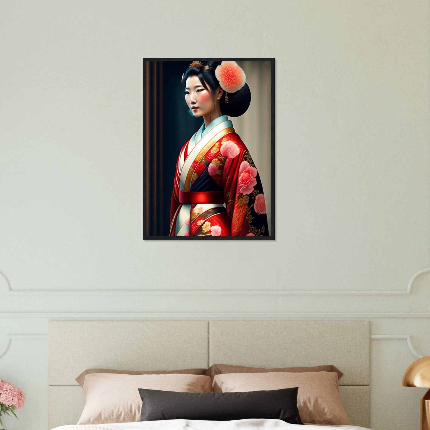 Canvanation Print Material 50x70 cm / 20x28″ Tableau Japon Geisha Femme Ancienne