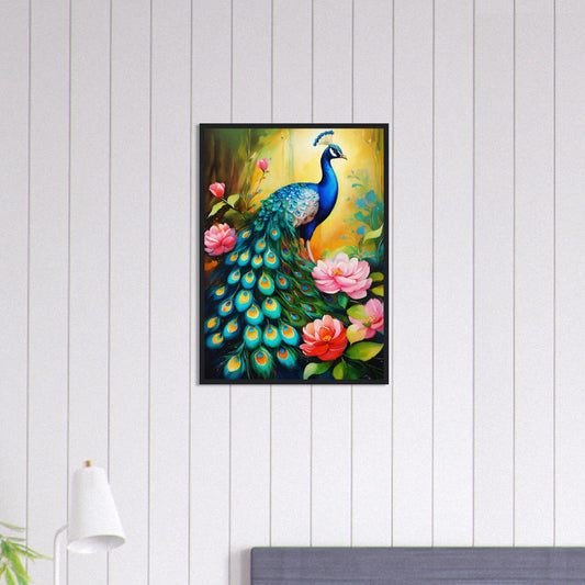 Canvanation Print Material 50x70 cm / 20x28″ Tableau Paon Symphonie en Couleurs