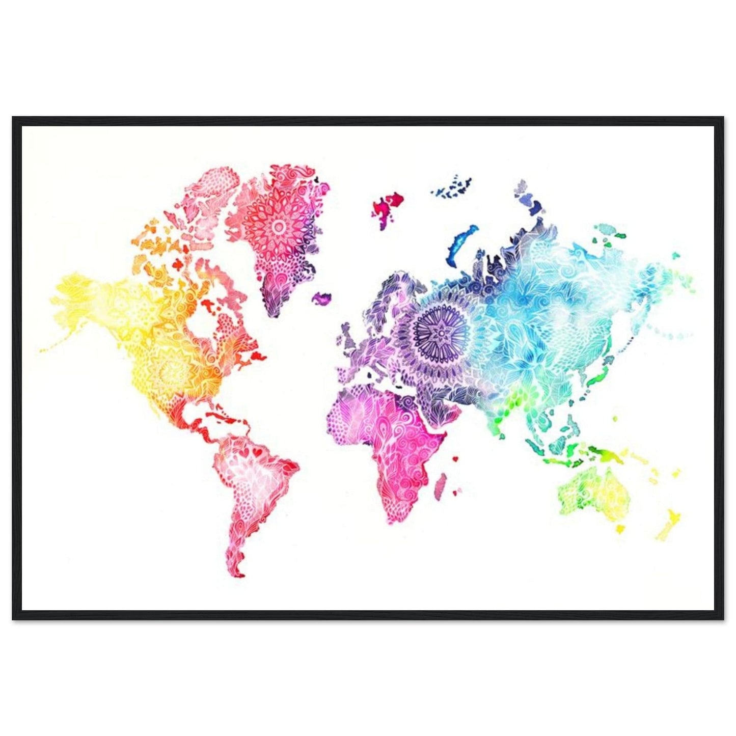 Canvanation Print Material 70x100 cm / 28x40″ Tableau Carte Du Monde Madras