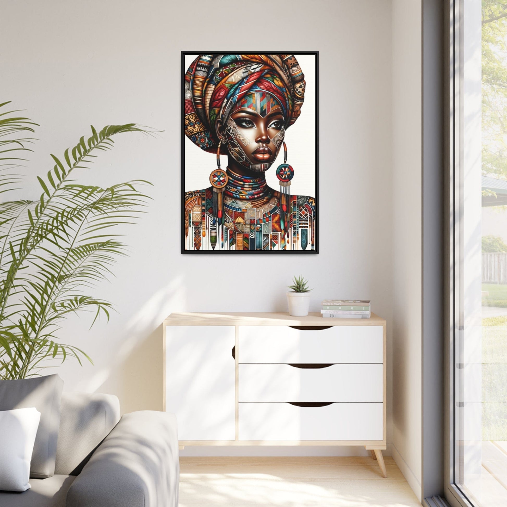 Printify Canvas Tableau "La force, la beauté et la grâce : Tableau captivant d'une femme africaine"