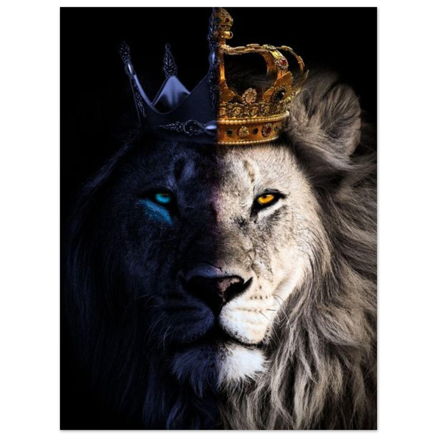 Canvanation Print Material 45x60 cm / 18x24″ Poster Lion Blanc Couronne