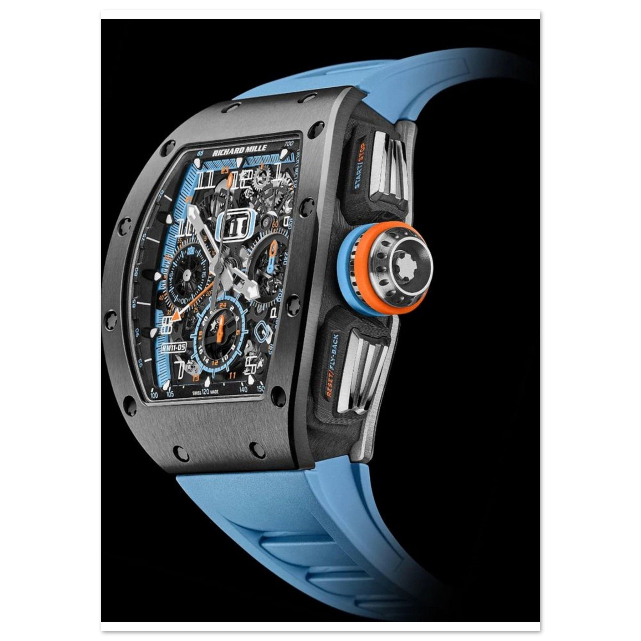 Canvanation Print Material A0 (84.1 x 118.9 cm) Poster Richard Mille Montre Bracelet Bleu