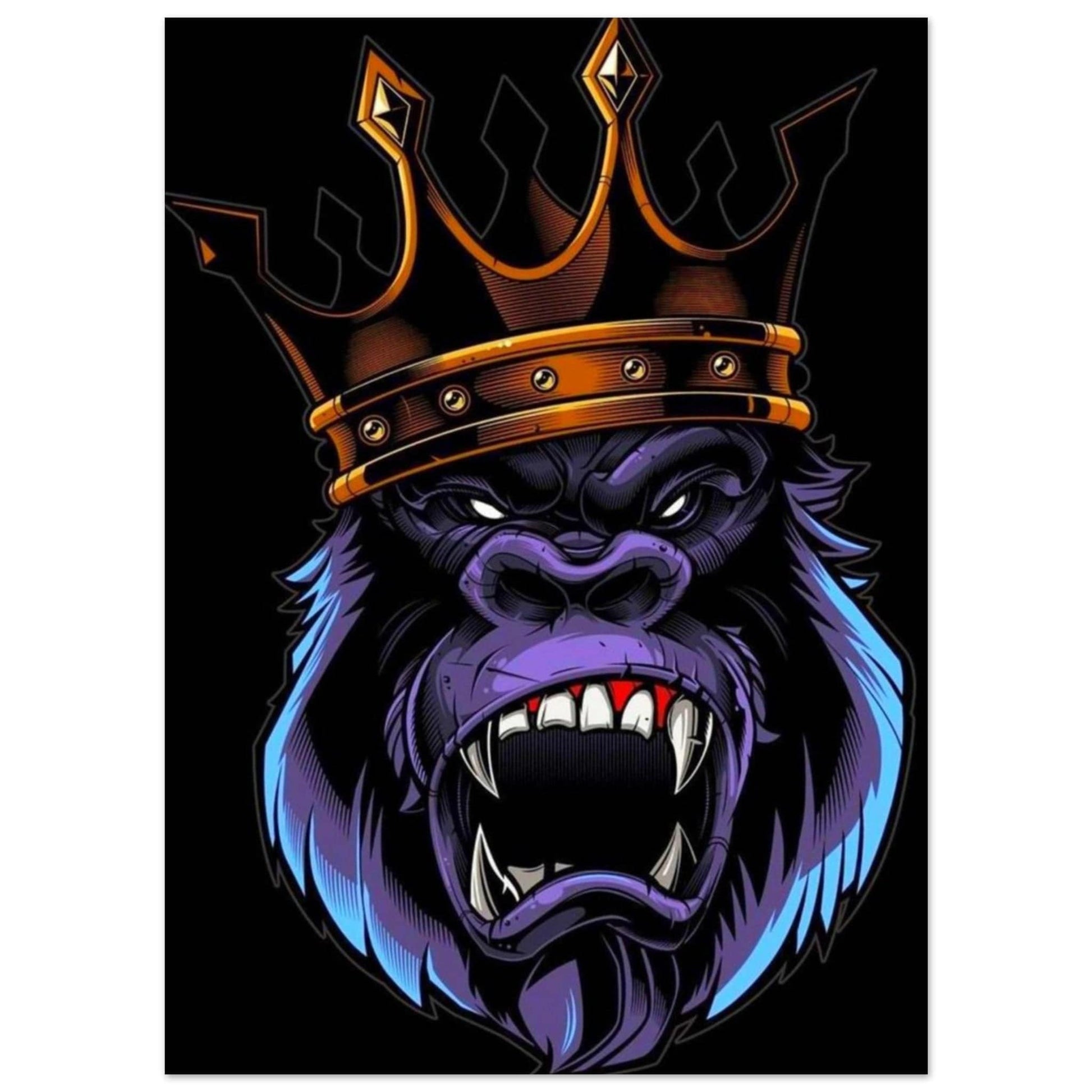 Canvanation Print Material 13x18 cm / 5x7″ Poster Gorille Violet Et Bleu