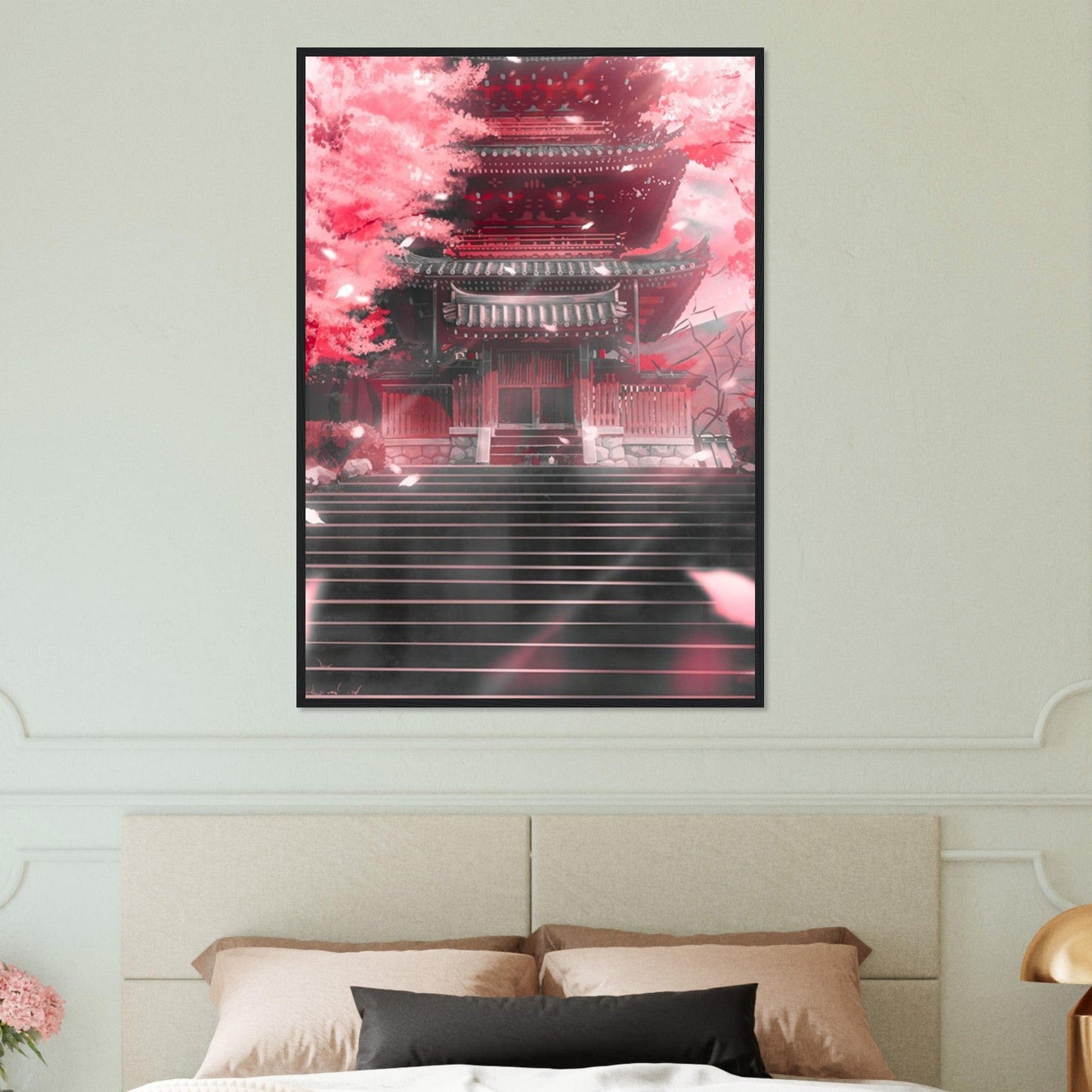 Canvanation Print Material 70x100 cm / 28x40″ Tableau Fleur Cerisier Maison Japon
