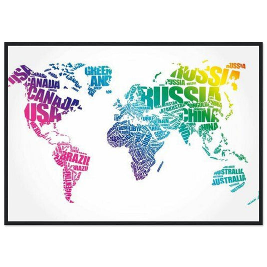 Canvanation Print Material 70x100 cm / 28x40″ Tableau Planisphere Du Monde - Cartographie Artistique