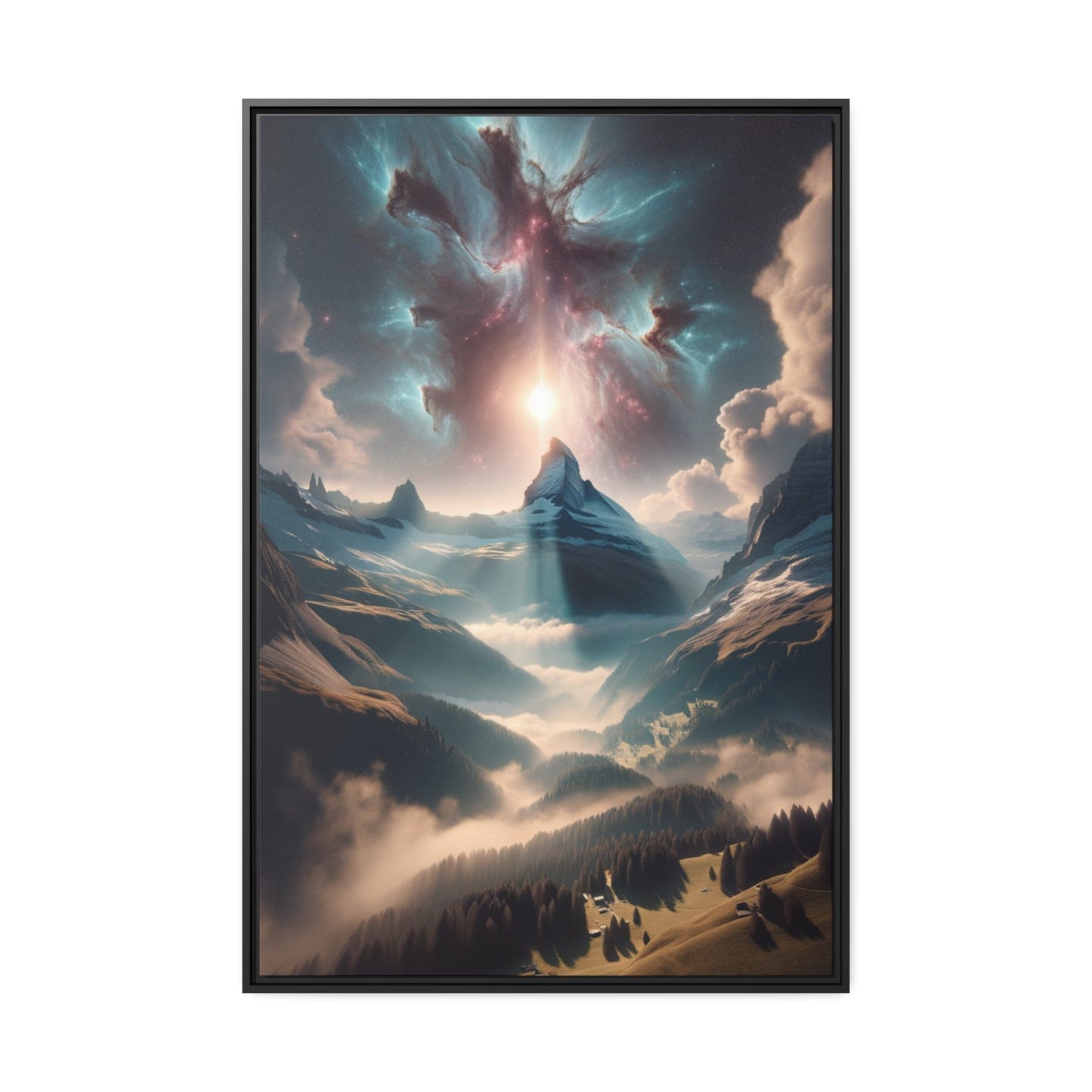 Printify Canvas 81.30 Cm″ x 121.90 Cm″ (Vertical) Tableau Éclats d'Altitude : Une Ode Majestueuse aux Cimes