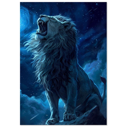Canvanation Print Material A0 (84.1 x 118.9  cm) Poster Lion Bleu Rugissement