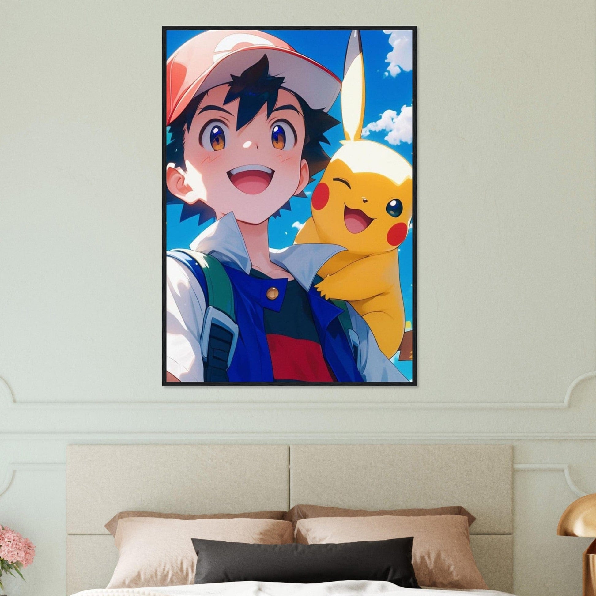 Canvanation Print Material Tableau Pokémon Sacha Et Pikachu