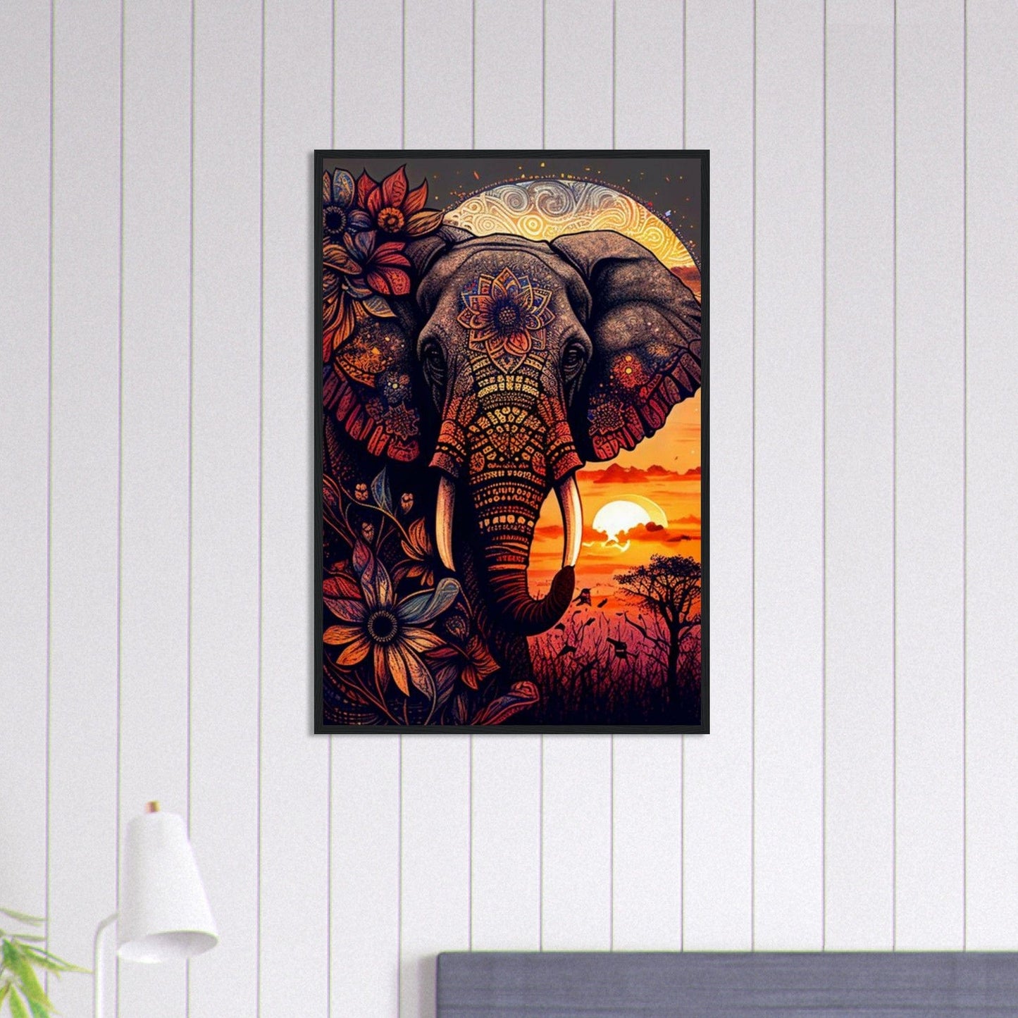 Canvanation Print Material 60x90 cm / 24x36″ Tableau Elephant Majesté en Gris