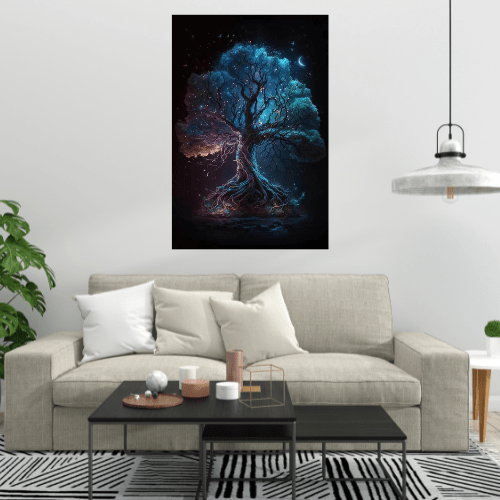 Canvanation Affiche Arbre de Vie Magnifique : Éclat Divin dans la Nature.