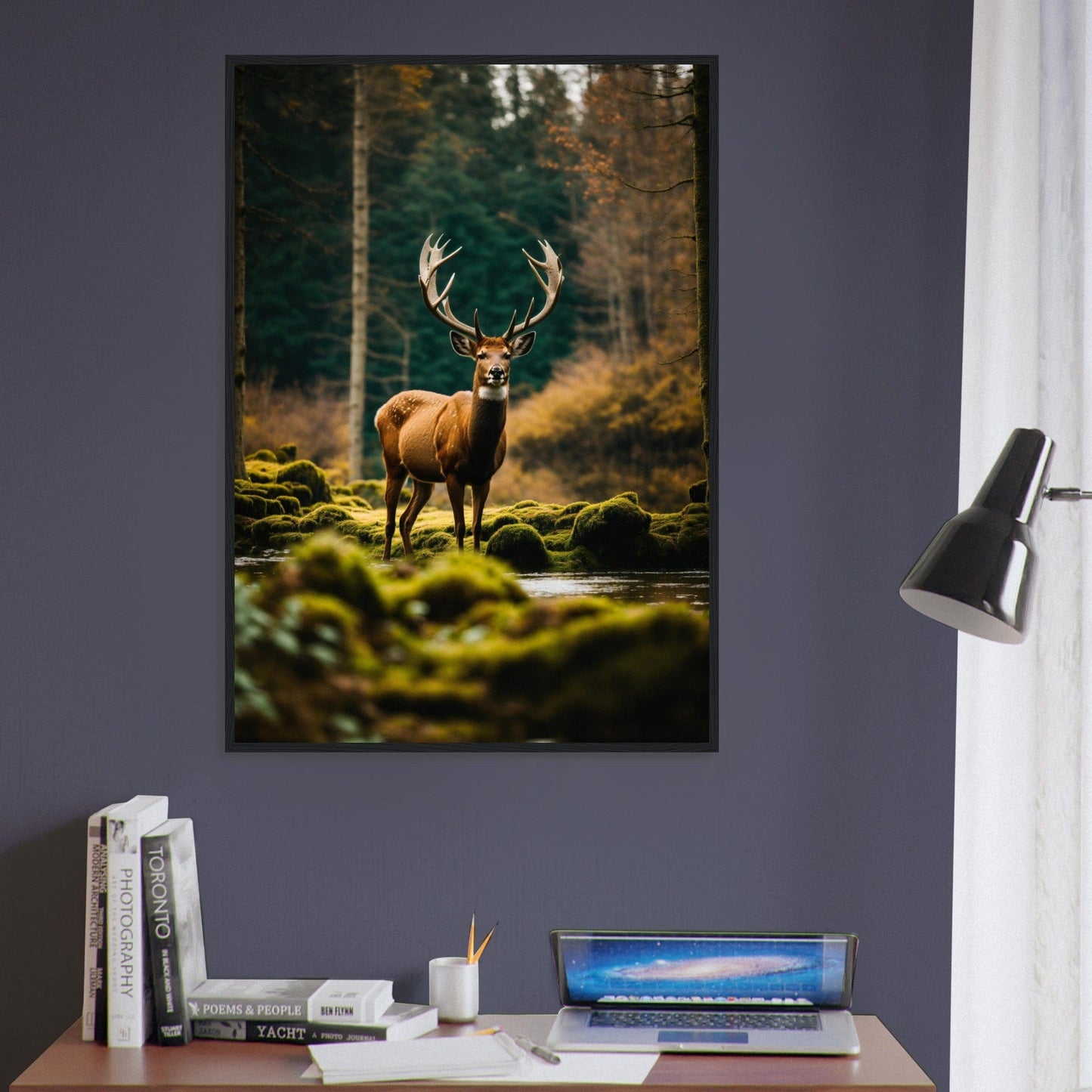 Canvanation Print Material Tableau Cerf Gloire Écarlate