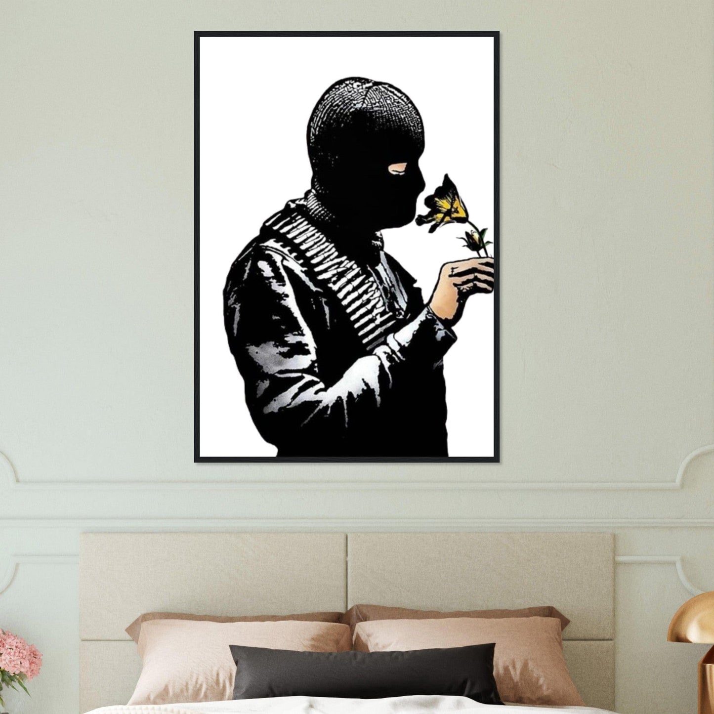 Canvanation Print Material Tableau Banksy Cagoule Fleur